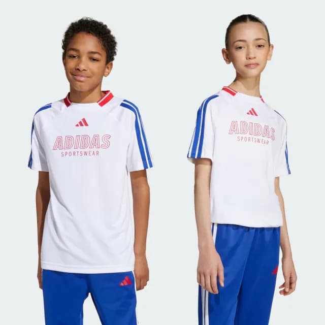 【adidas 愛迪達】HOUSE OF TIRO 短袖上衣 T恤 童裝 JW7418