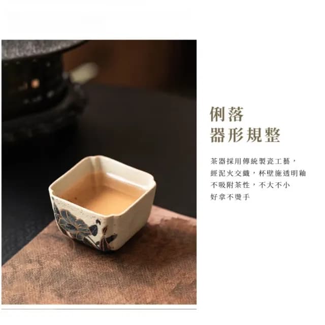 【精奢華】陶瓷青花手繪百合主人杯禮盒(功夫茶杯 茶具 水杯 沖茶 茶器 公道杯 茶藝 旅行 品茗杯 禮物)