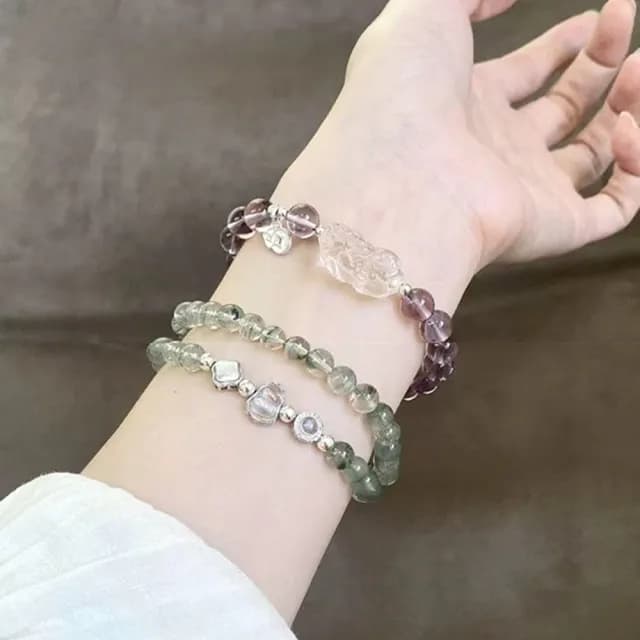 【KT DADA】雙11 水晶手鍊 手鍊 白水晶貔貅 s925純銀 葫蘆吊墜 串珠手鍊 招財 福祿平安 貔貅手