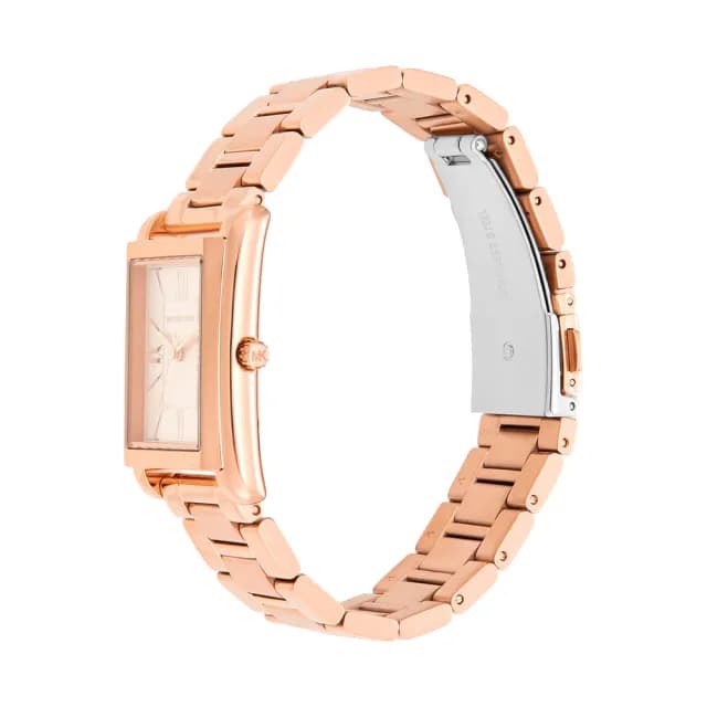 【Michael Kors】Essex 流金復古方型女錶 金色不鏽鋼錶帶 26 MM(多色可選)