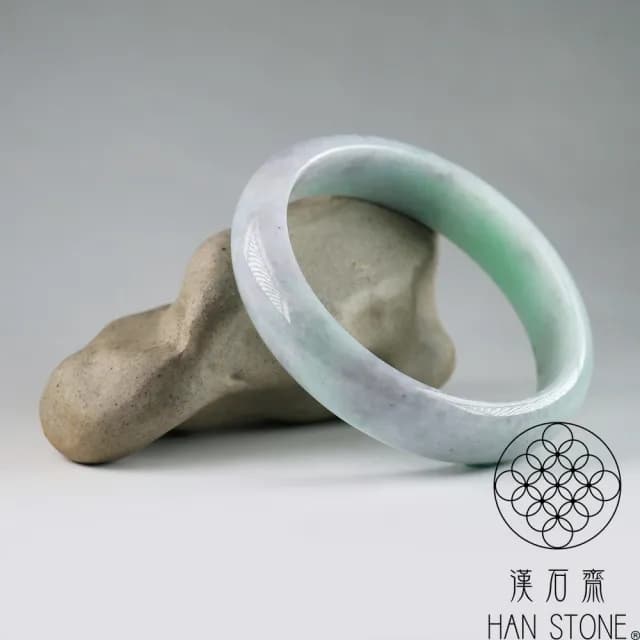 【漢石齋】情人節禮物 天然翡翠A貨 手鐲玉鐲 春帶彩飄花種(手圍18.2/版寬13.9mm)