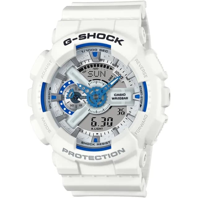 【CASIO 卡西歐】G-SHOCK 夏日海洋雙顯運動錶 禮物(GA-110HDS-7A/速)