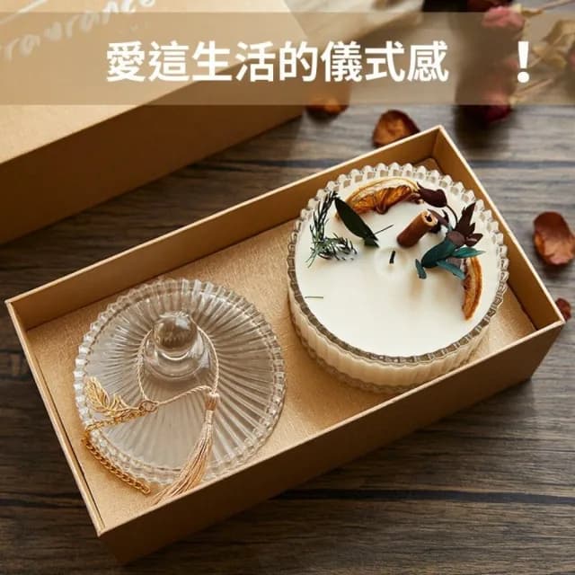 【TWBUY 台灣好購】皂花香薰蠟燭玻璃杯禮盒 香氛禮盒 精油蠟燭(居家香氛 皂花裝飾)