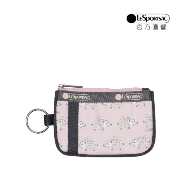 【Lesportsac官方直營】輕量尼龍 卡片零錢包(4009 北國小刺蝟)