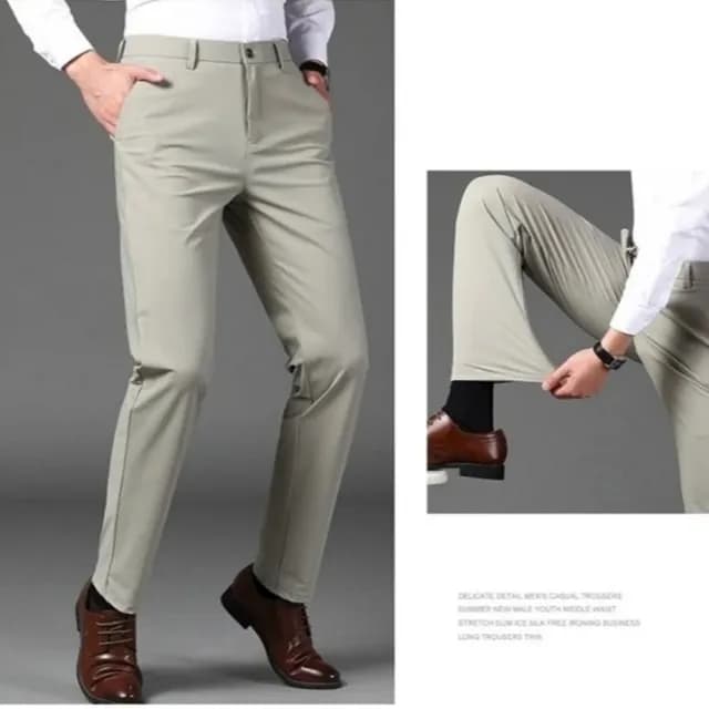 【米蘭精品】現貨秒發 男商務西裝褲修身西裝褲直筒機能免燙(男長褲休閒彈力父親節禮物4色74er5)