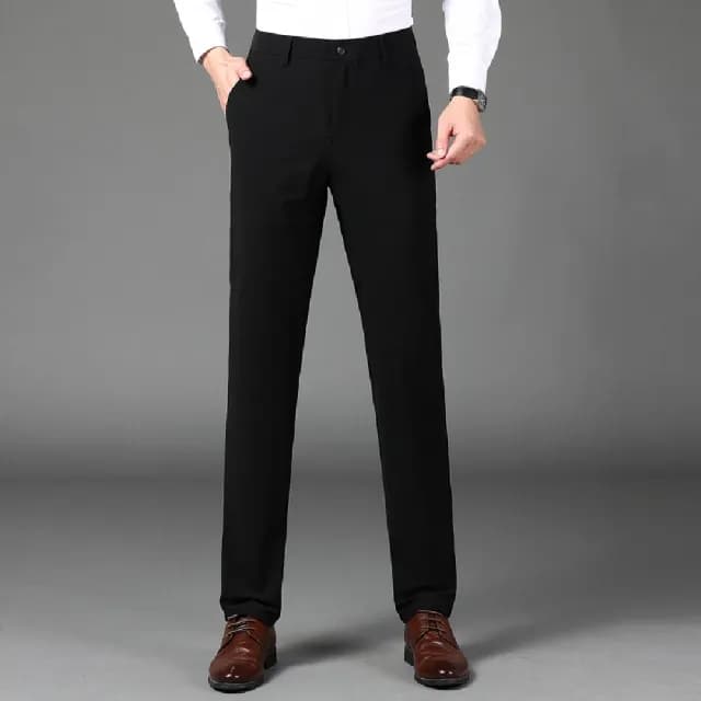 【米蘭精品】現貨秒發 男商務西裝褲修身西裝褲直筒機能免燙(男長褲休閒彈力父親節禮物4色74er5)