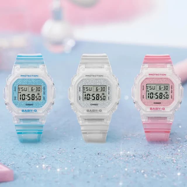 【CASIO 卡西歐】BABY-G 閃亮光芒半透明電子手錶-3色可選(BGD-565GC-2/BGD-565GC-4/BGD-565GC-7/速)