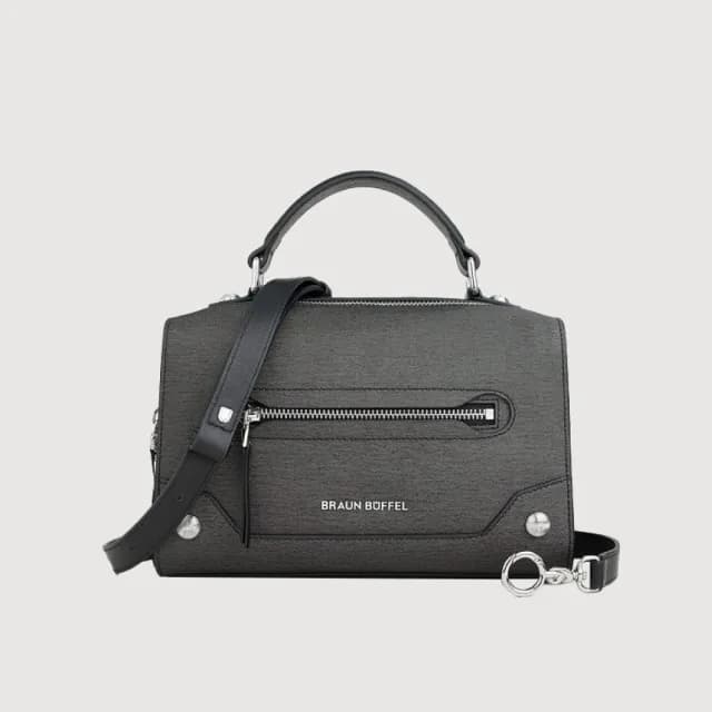 【BRAUN BUFFEL 德國小金牛】台灣總代理 絲塔莎 手提包-黑色(88父親節禮物 男包皮夾/BF866-47-BK)