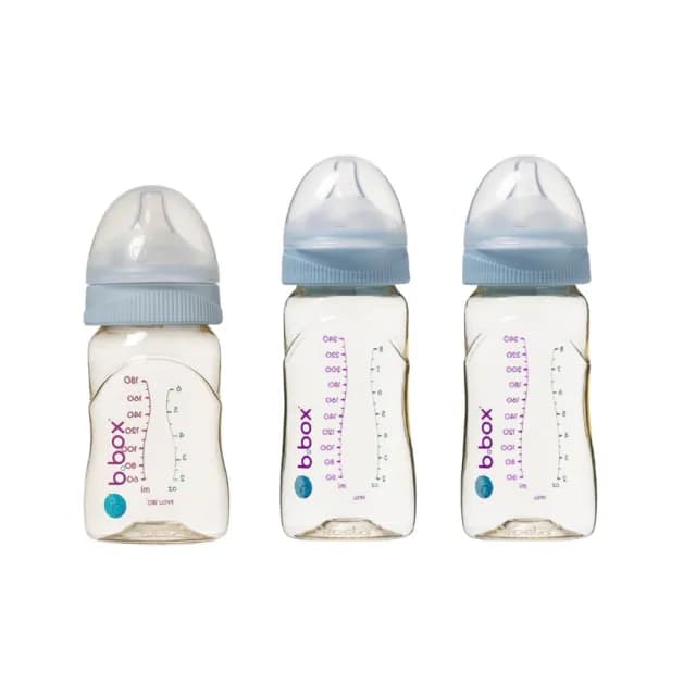 【b.box 澳洲】b.box PPSU嬰兒寬口圓孔奶瓶240mlX2+180mlX1