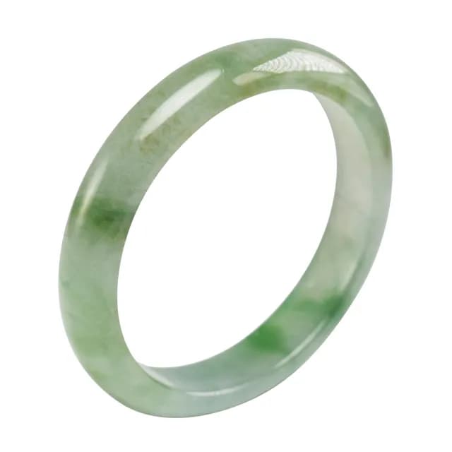 【漢石齋】情人節禮物 天然翡翠A貨 手鐲玉鐲 冰種飄花帶黃翡(手圍17.9/版寬11.5mm)