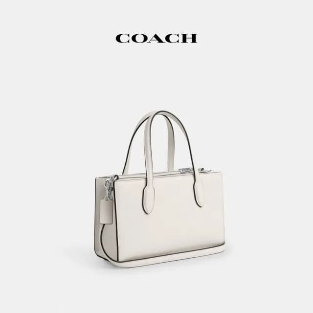 【COACH】蔻馳官方直營 NINA小號托特手袋-SV/白堊色(CW492)