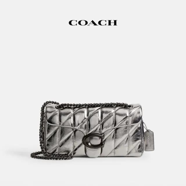 【COACH】蔻馳官方直營 TABBY 絎縫26號單肩手袋-V5/無煙煤色(CW594)