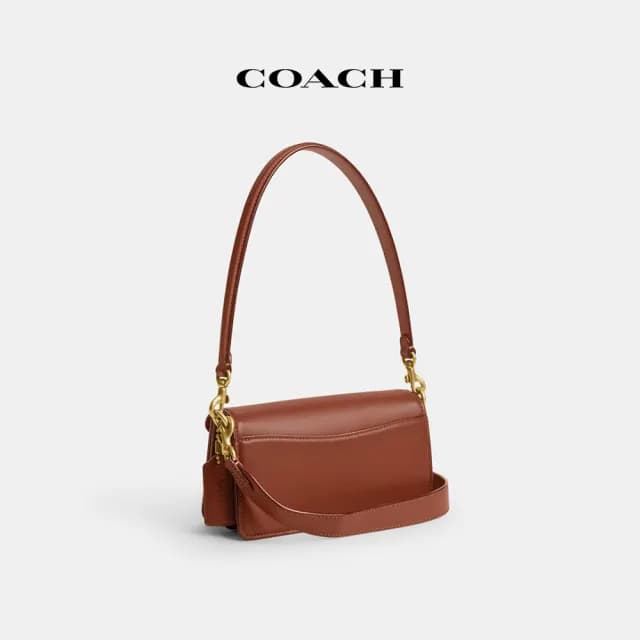 【COACH】蔻馳官方直營 TABBY 經典Logo20號單肩手袋-B4/棕黃色 焦糖色(CY200)