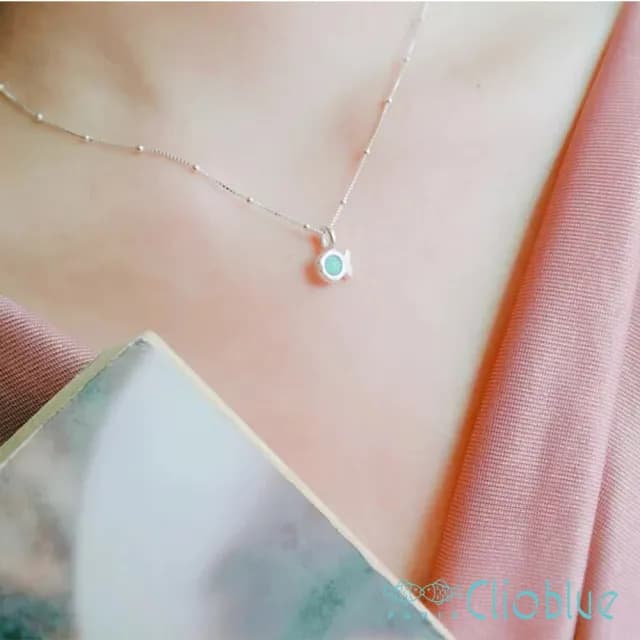 【CLIO BLUE】經典小魚純銀墜貓眼石-4色 925純銀 純銀墜子 情人魚 雙魚(法國巴黎品牌/925純銀)