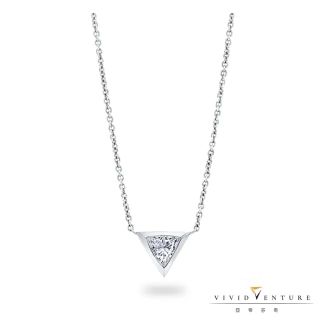【Vividventure 亞帝芬奇】14K 15分 三角形 天然鑽石 鑽石 項鍊 山丘上的月光