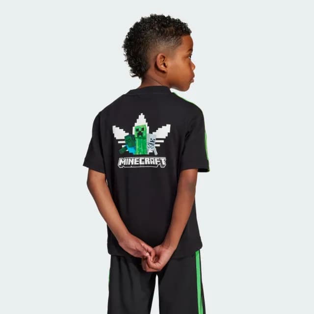 【adidas 愛迪達】MINECRAFT 短版短袖上衣 T恤 童裝 - Originals JW5330