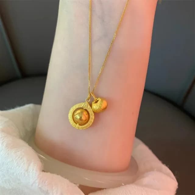 【Penny珮妮】古法吸金星小胖福項鍊(母親節 情人節 生日禮物 交換禮物 送女友 尾牙 新年 結婚)