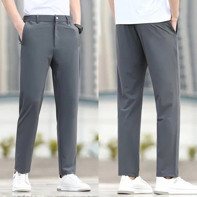 【米蘭精品】現貨秒發 長褲冰絲褲運動長褲男休閒長褲男長褲(薄款輕薄直筒男褲子父親節禮物4色74fa4)