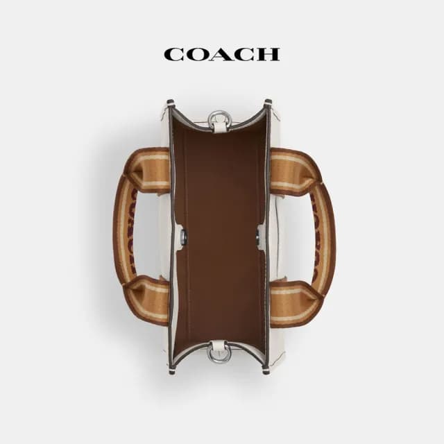 【COACH】蔻馳官方直營 SMITH 24號托特手袋-銀色硬體/白堊彩(CAR77)