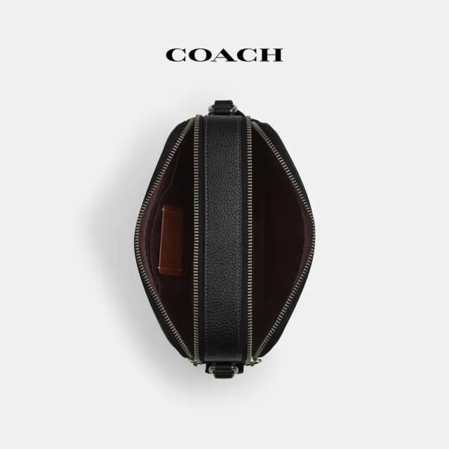 【COACH】蔻馳官方直營 GRAHAM蛇圖案斜背手袋-灰銅色/混合黑色(CY828)