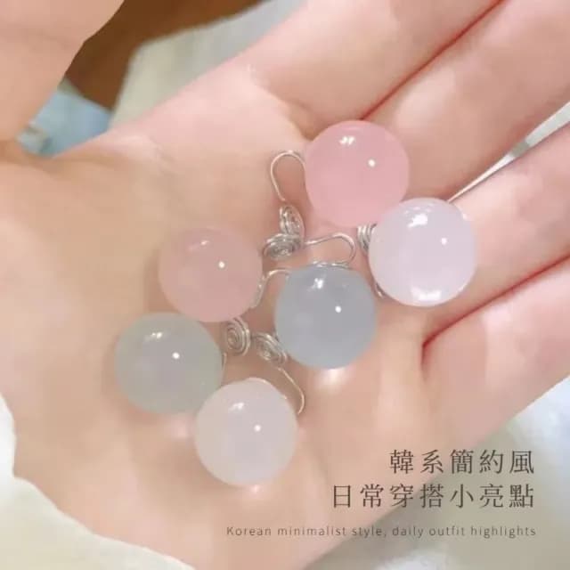 【韓妞小舖】韓系百搭泡泡糖夾式耳環-3對色入(顯小臉 珍珠圓形 無耳洞 耳夾式耳環 禮物 穿搭配件)