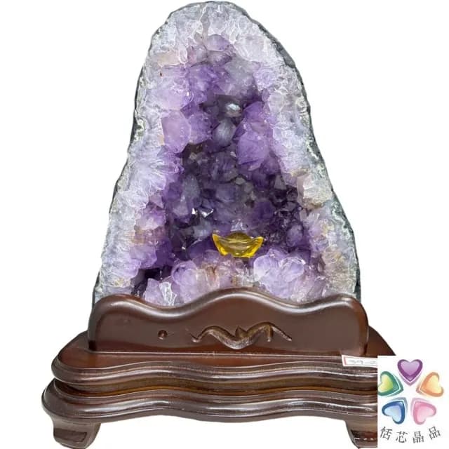 【恬芯晶品】3.5kg精選巴西金型紫水晶洞新居財位擺設OK49(紫鈦晶晶洞開運招財招貴人開業財位新春禮物)