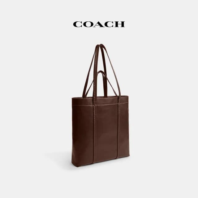 【COACH】蔻馳官方直營 HALL 33號托特手袋-楓棕色(CO840)