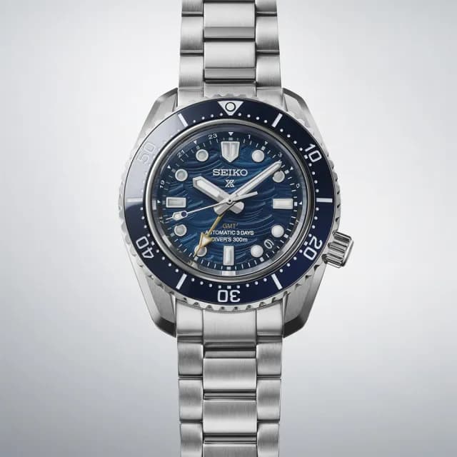 【SEIKO 精工】Prospex 60週年限量 三日鍊 藍色波浪 GMT潛水300米機械錶 禮物 送禮(6R54-00N0B/SPB509J1)