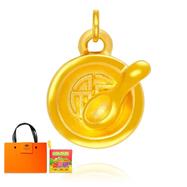 【童樂繪金飾】雙11 一生無憂-金飯碗 紅繩手鍊/項鍊 彌月黃金禮盒 約重0.05錢±0.02(蛇年 滿月禮 彌月金飾)