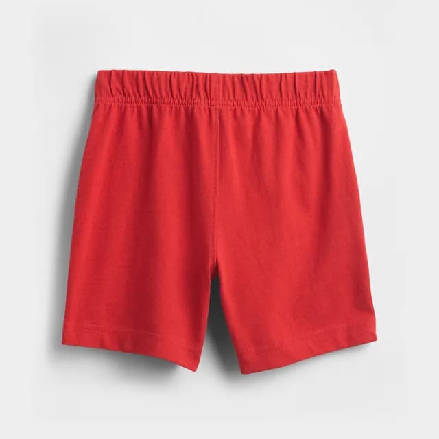 【GAP】男幼童裝 純棉小熊刺繡抽繩鬆緊短褲-紅色(782524)