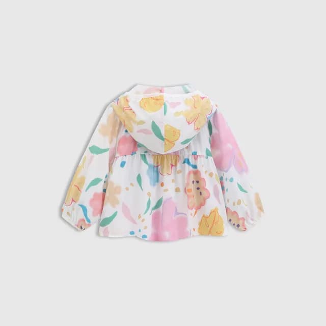 【GAP】女童裝 Logo印花防曬連帽外套-彩色(766444)