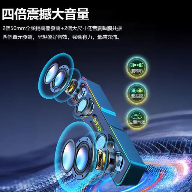 【PUNI噗尼星球】mogolala小醒桌面電腦音響Q3(藍牙音響 桌面音響 雙模式 RGB呼吸燈)