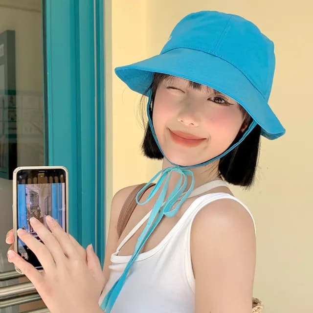 【MoonDy】父親節禮物 帽子 女生帽子 漁夫帽 日系漁夫帽 遮陽帽 防曬帽 盆帽 大頭圍帽子 大帽沿帽子 綁帶漁
