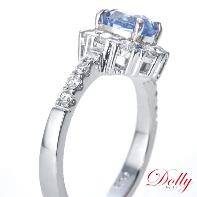 【DOLLY】1.50克拉 天然矢車菊蘭藍寶石14K金鑽石戒指-010(母親節 長輩送禮 交換禮物首選)