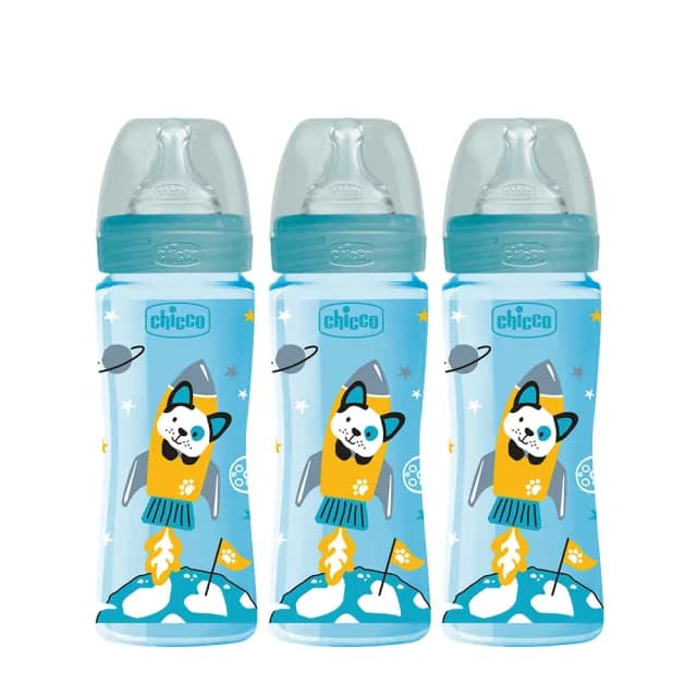 【Chicco 官方直營】舒適哺乳-防脹氣PP奶瓶330mlx3入組