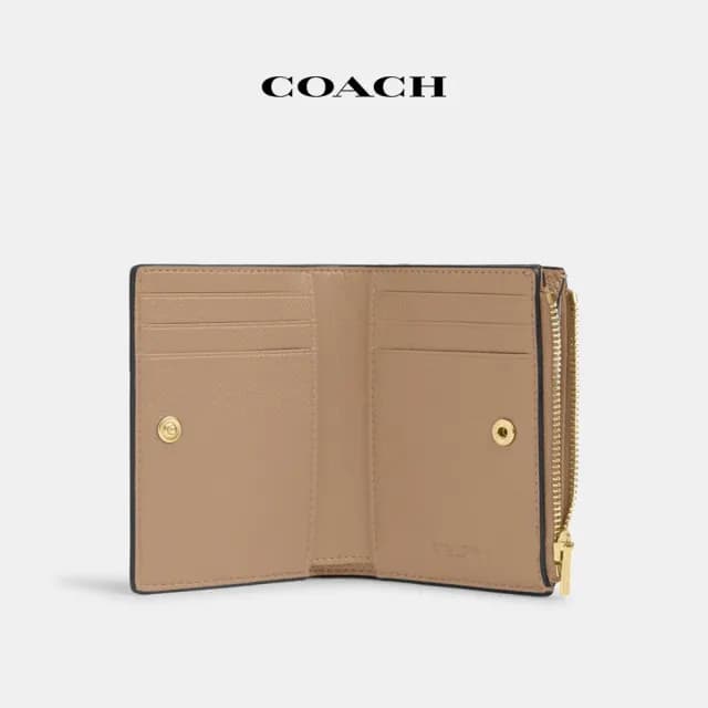 【COACH】蔻馳官方直營 摺疊錢包-灰褐色(CR983)