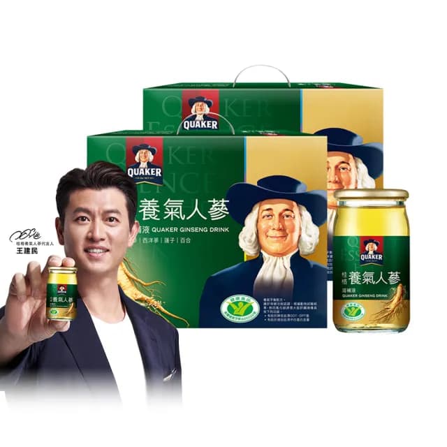 【QUAKER 桂格】養氣人蔘滋補液禮盒60ml×30入×2盒(共60入 禮盒/送禮推薦)