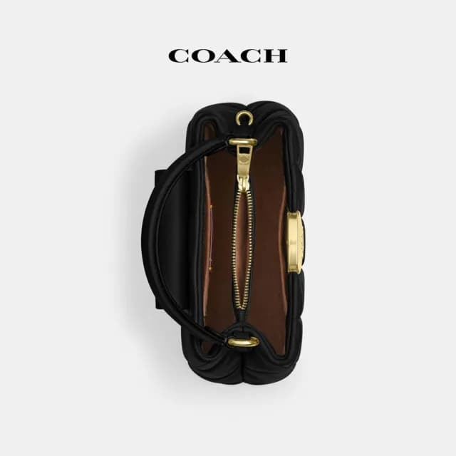 【COACH】蔻馳官方直營 ELIZA絎縫迷你CARRYALL手袋-IM/黑色(CY719)