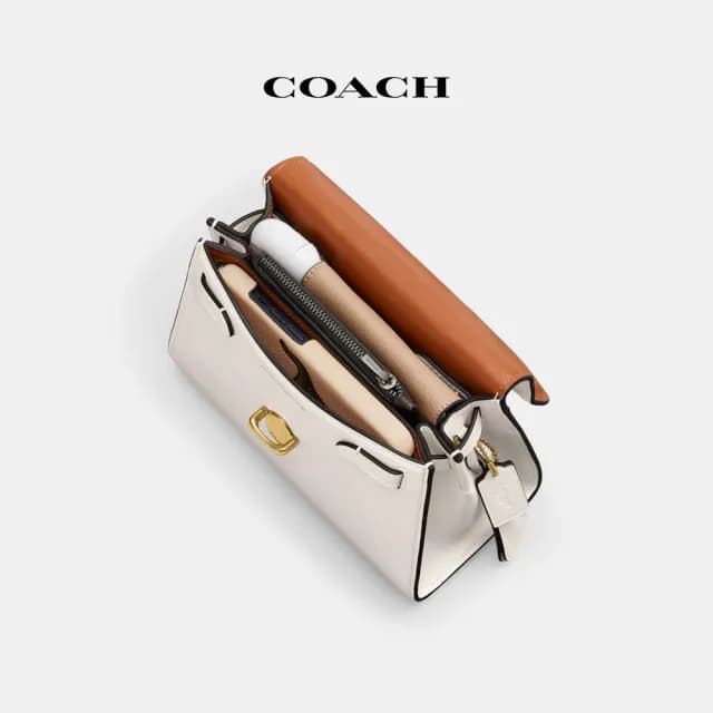 【COACH】蔻馳官方直營 SAMMY 21號頂部手柄手袋-B4/粉筆白色(CJ812)
