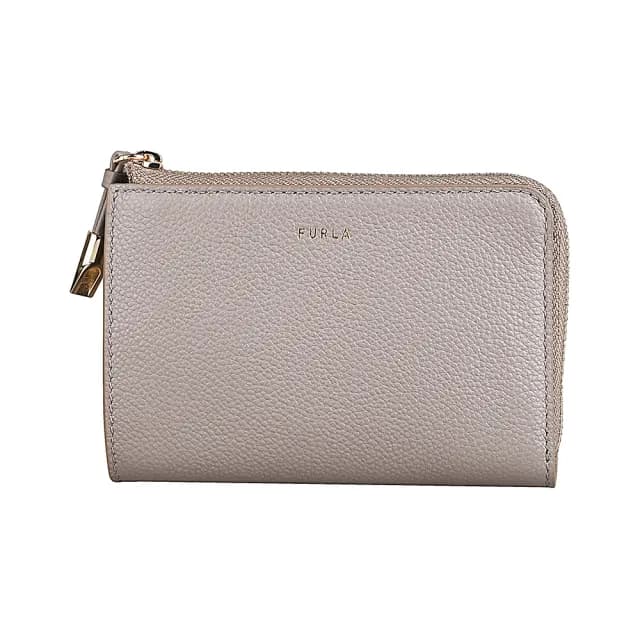 【FURLA 芙拉】FURLA GOCCIA拉鍊4卡式零錢包/卡夾(灰)