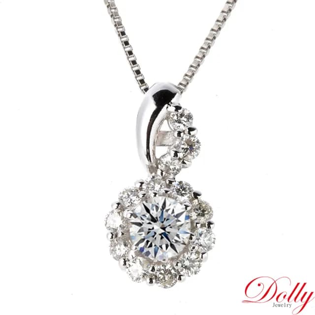 【DOLLY】0.50克拉 天然鑽石 F/VS2 完美車工14K金鑽石項鍊-005(母親節 長輩送禮 交換禮物首選)
