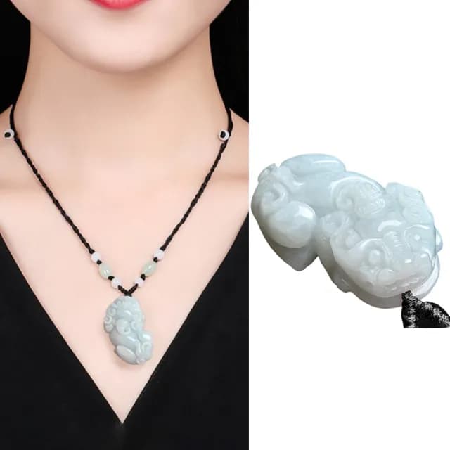 【KT DADA】玉石項鍊 翡翠 護身符 如意 貔貅 招財項鍊 保平安 男女同款 送媽媽 生日禮物  