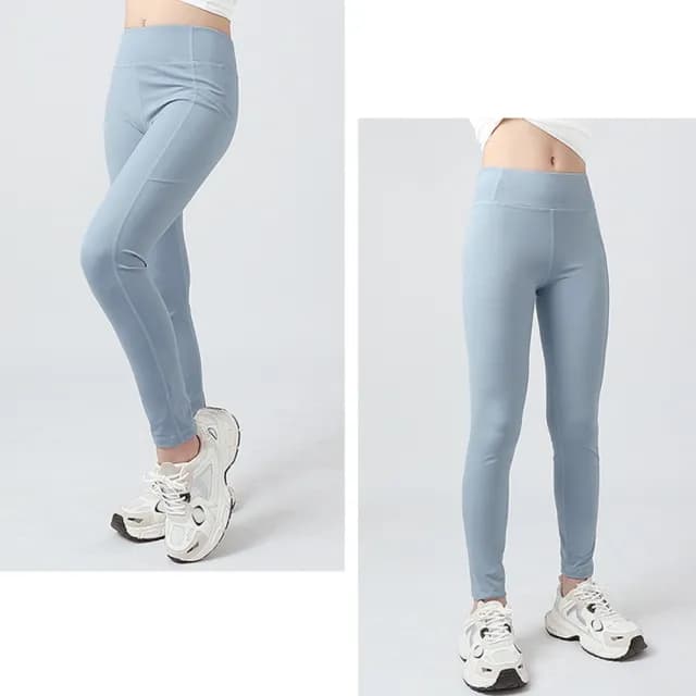 【橘魔法】大童 彈力運動瑜珈褲(長褲 瑜珈褲 內搭褲 貼身褲 合身褲 涼感 冰絲 女童 兒童 童裝)