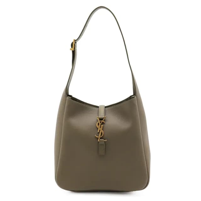 【YSL】LE 5 A 7 Hobo Small 小款 粒面牛皮 鹿皮 肩背包 Strong Moss 綠色 713938