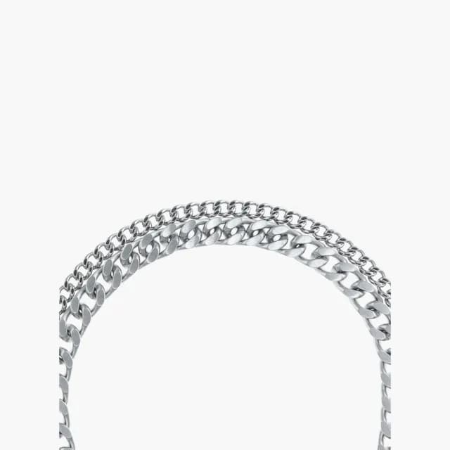 【agnes b.】Sport b. 雙層閃電鏈條手鍊(銀色)