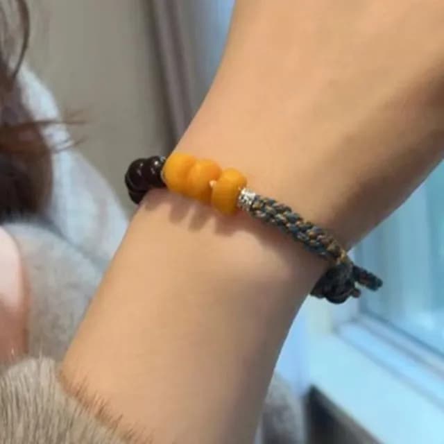 【LEEHER】佛珠手鍊/小葉紫檀/女手鍊/小紅書同款/編織手繩/編織手鍊/禮物/招財手鍊/開運手鍊/手繩/男手