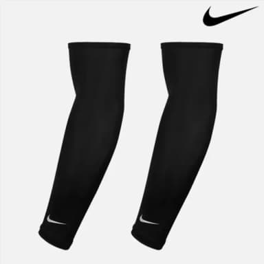 【NIKE 耐吉】黑色 S/M號 輕量運動跑步臂套2.0 抗UV護肘 防曬袖套 馬拉松 生日交換禮物(N1004268042SM)