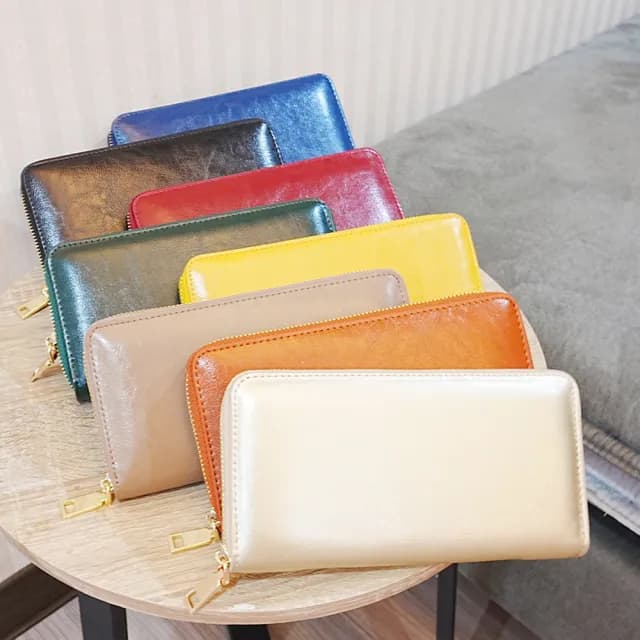 【MoonDy】雙11 包包 牛皮皮包 錢包 錢包 長夾 長夾 拉鍊錢包 手機包 皮夾女 長夾女生