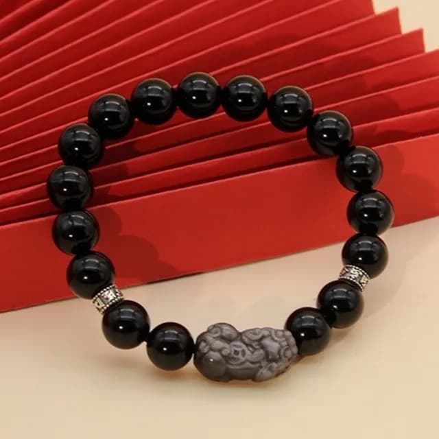 【LEEHER】父親節禮物 黑曜石手鍊/s925純銀/手串/銀飾/招財手鍊/六字箴言手串/復古手鍊/手工串珠/貔貅手鍊/