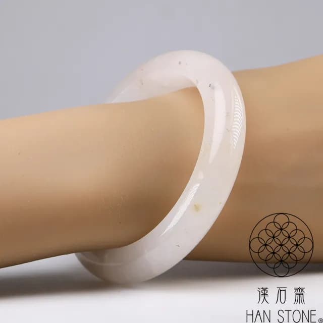 【漢石齋】情人節禮物 天然水沫玉 手鐲玉鐲(手圍18.3/版寬12.9mm)